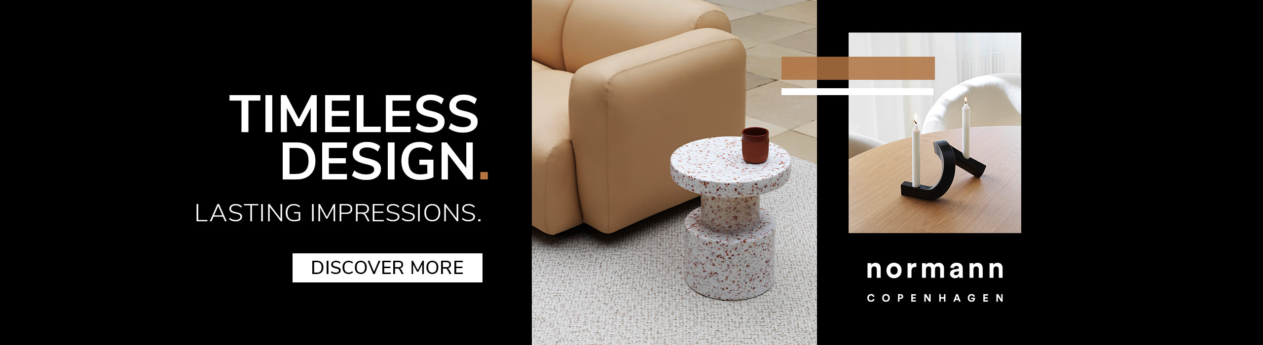 Discover More Modern designer table lamp with gold stem and white shade displayed on natural stone, promoting Black November sale with up to 40% off and text ‘First Black Deals’.